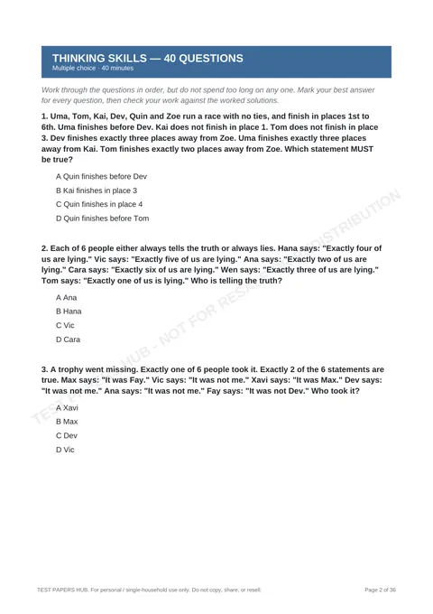 Questions preview