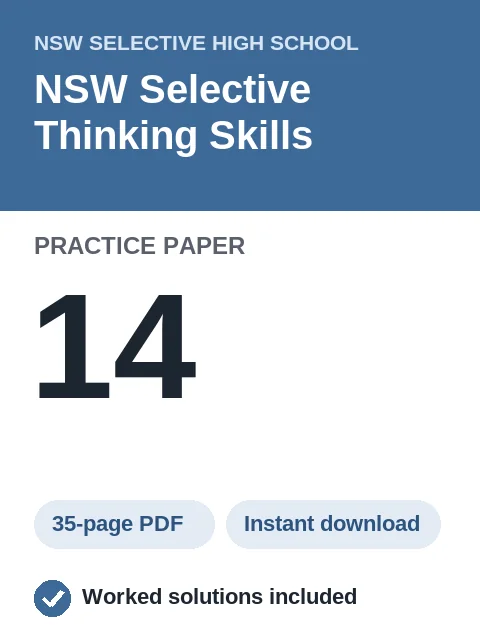 NSW Selective Thinking Skills Practice Paper 14