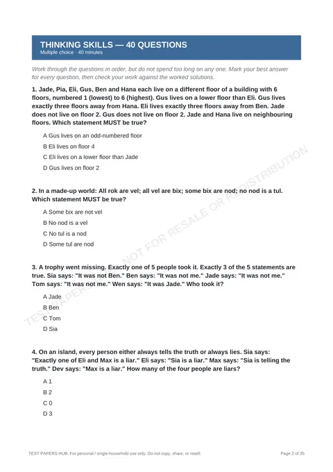 Questions preview