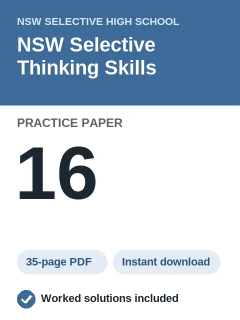 NSW Selective Thinking Skills Practice Paper 16