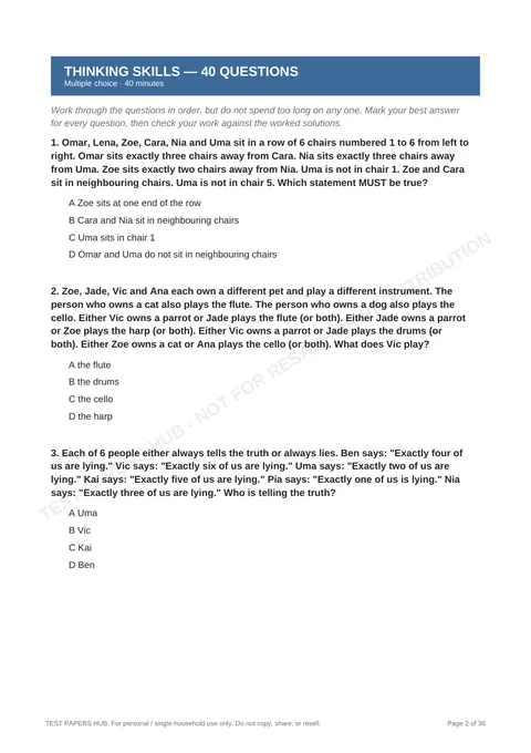 Questions preview