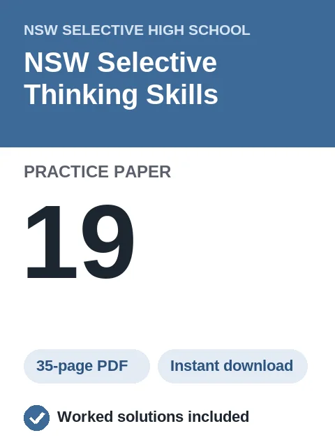 NSW Selective Thinking Skills Practice Paper 19