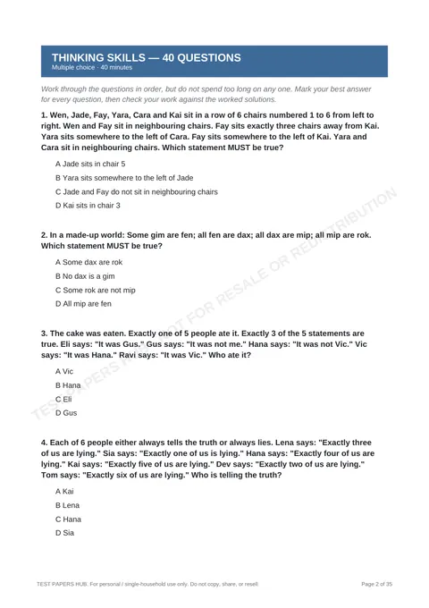 Questions preview