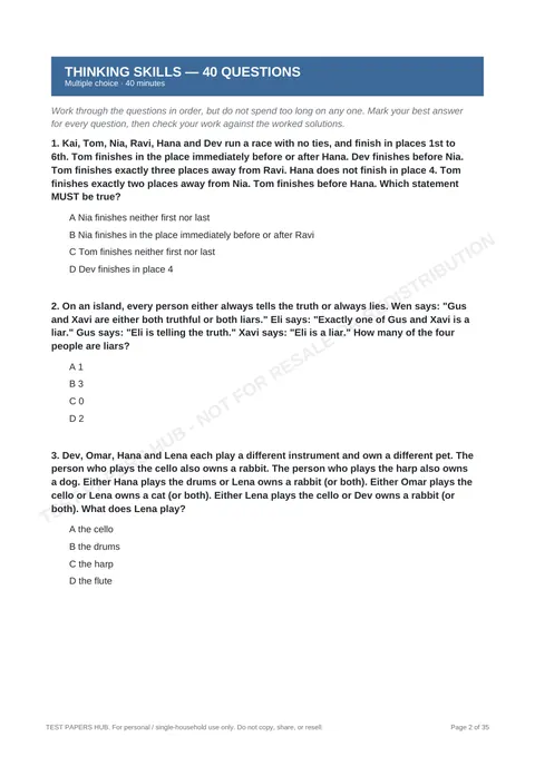 Questions preview
