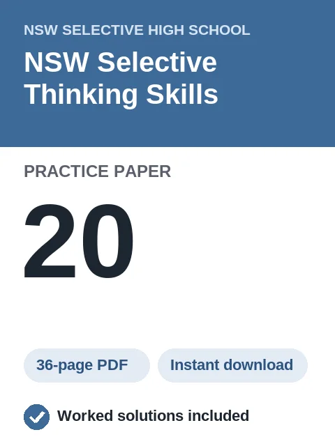 NSW Selective Thinking Skills Practice Paper 20