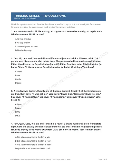 Questions preview