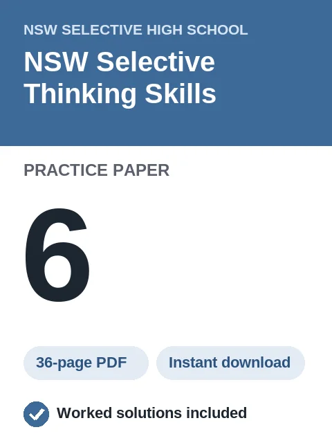 NSW Selective Thinking Skills Practice Paper 6