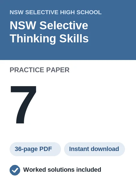 NSW Selective Thinking Skills Practice Paper 7
