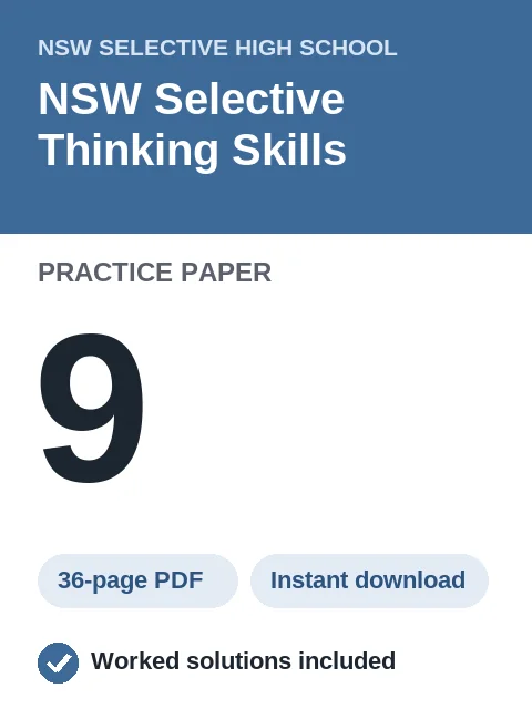 NSW Selective Thinking Skills Practice Paper 9
