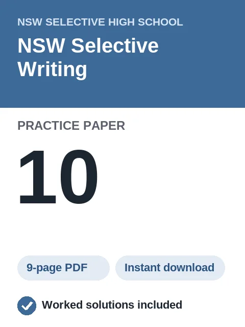 NSW Selective Writing Practice Paper 10