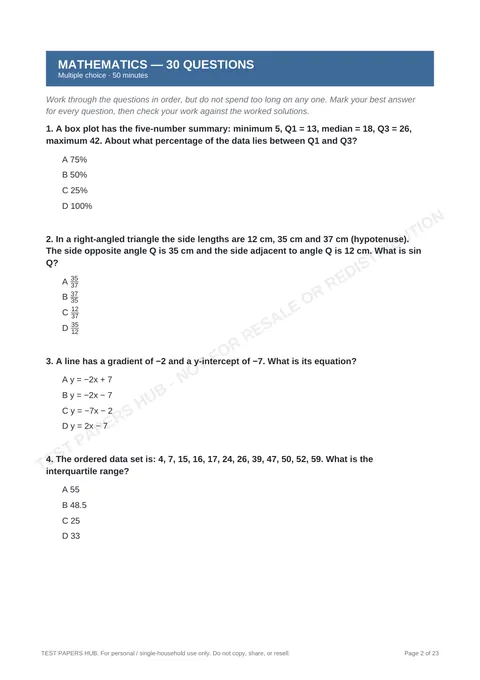 Questions preview