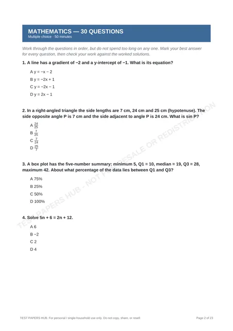 Questions preview