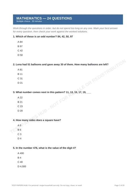Questions preview