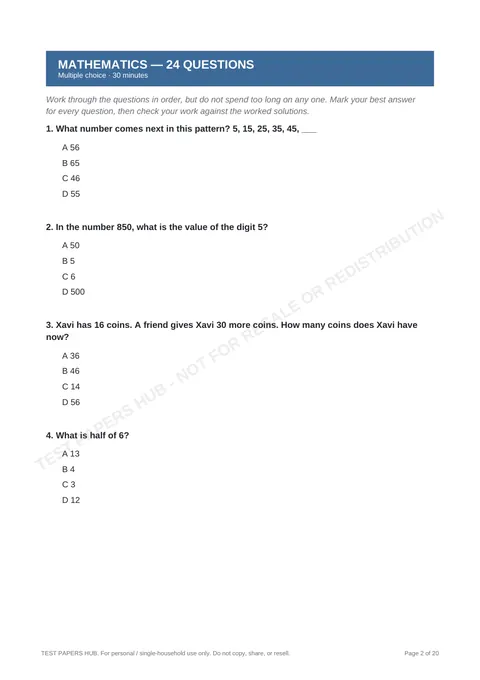 Questions preview