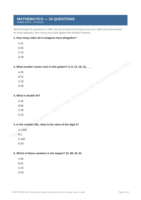 Questions preview