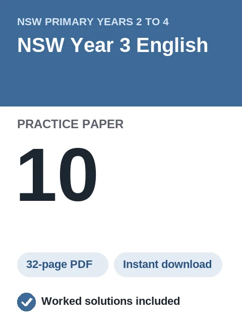 NSW Year 3 English Practice Paper 10
