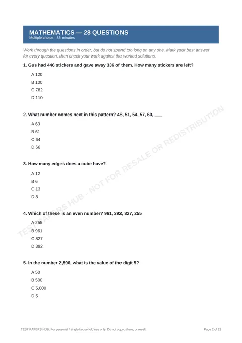 Questions preview