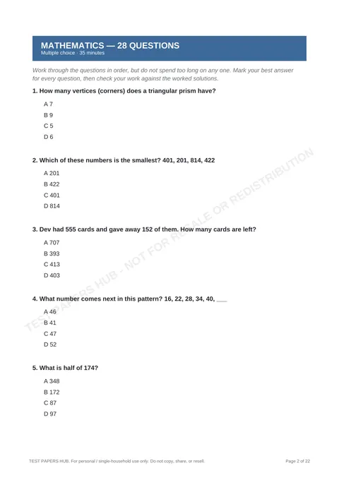 Questions preview