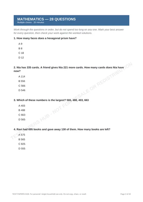 Questions preview