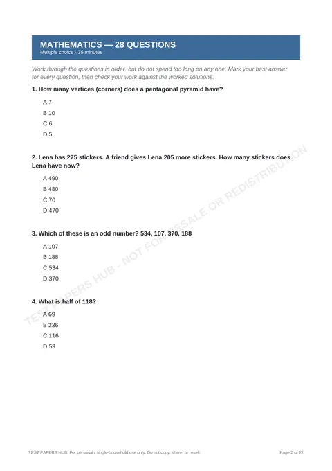 Questions preview