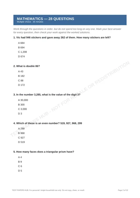 Questions preview