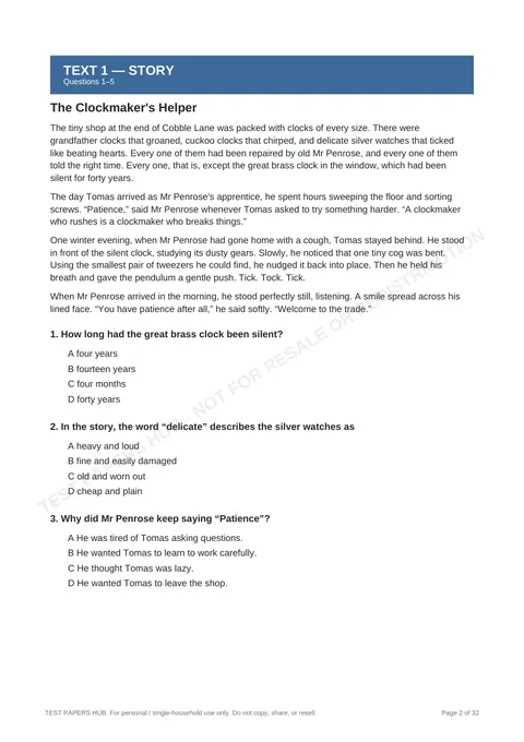 Questions preview