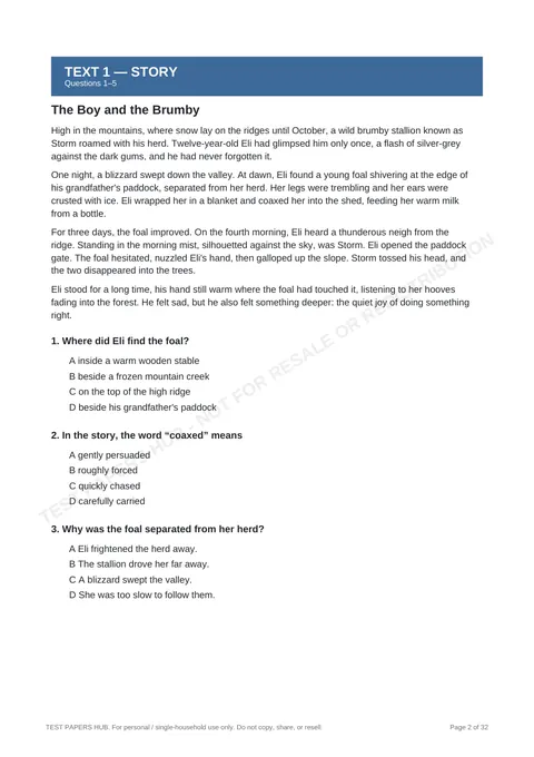 Questions preview