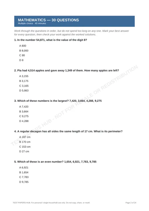 Questions preview