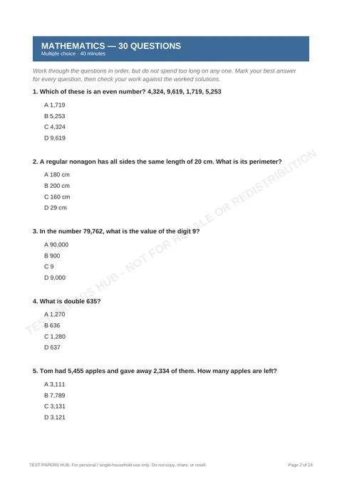 Questions preview