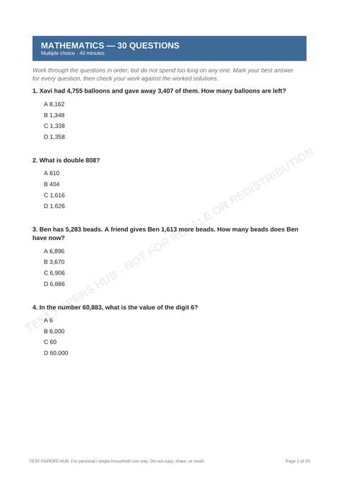 Questions preview