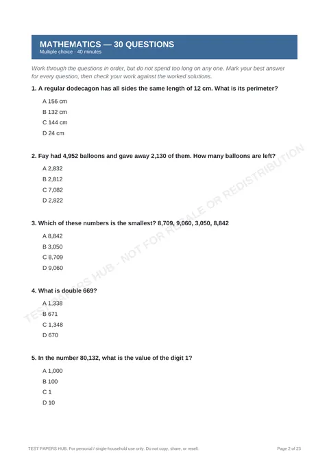 Questions preview