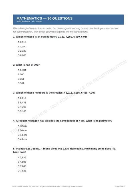 Questions preview