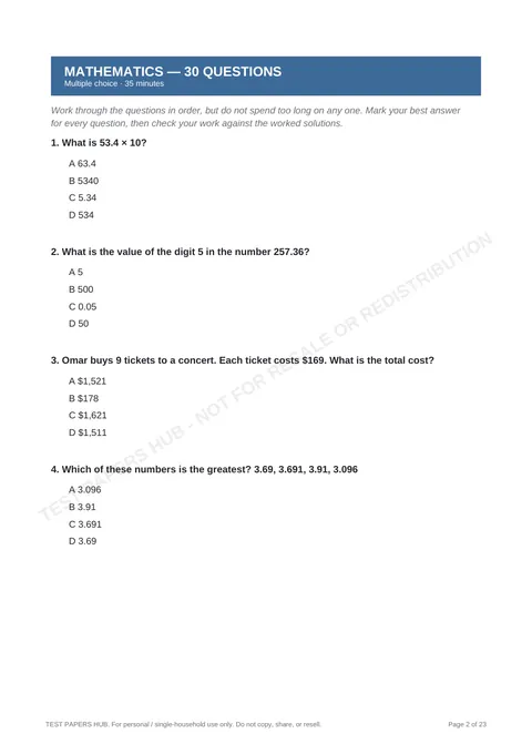 Questions preview