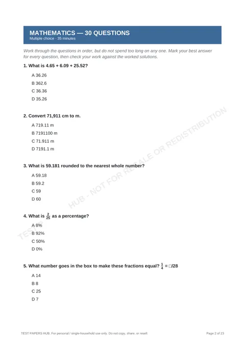 Questions preview