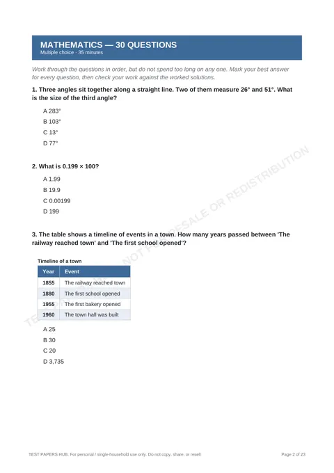 Questions preview
