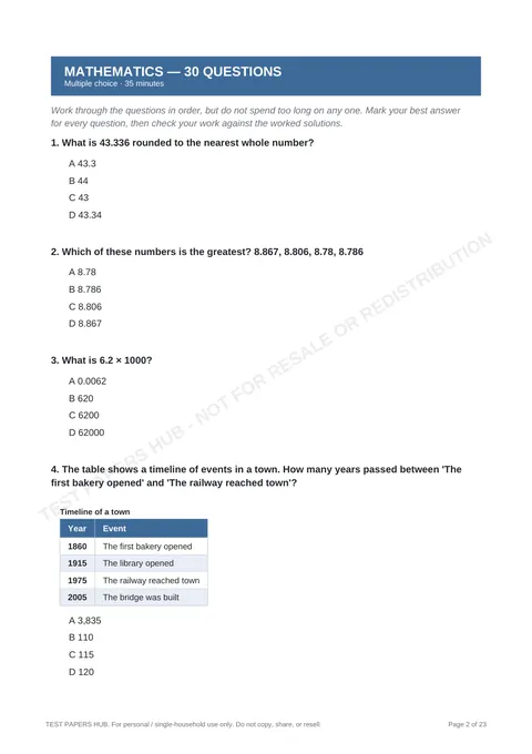 Questions preview
