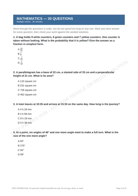 Questions preview