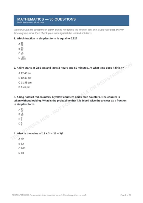 Questions preview