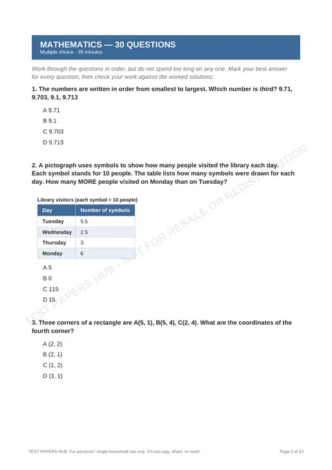 Questions preview