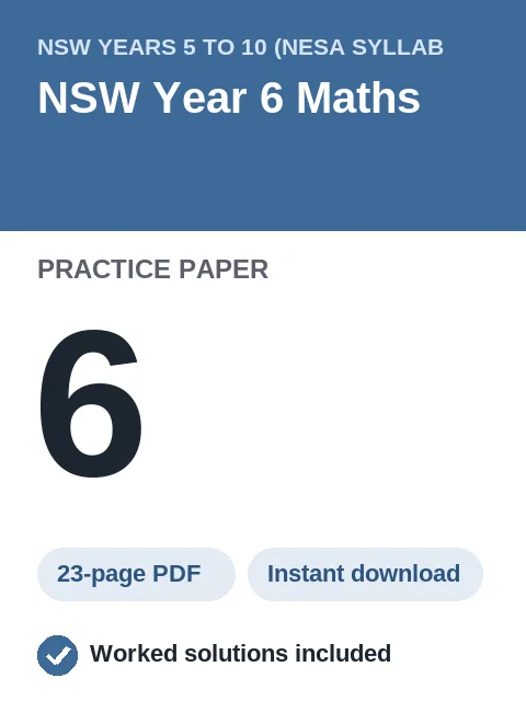NSW Year 6 Maths Practice Paper 6
