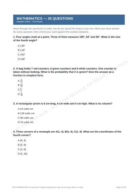 Questions preview