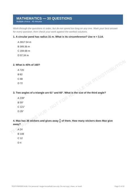 Questions preview