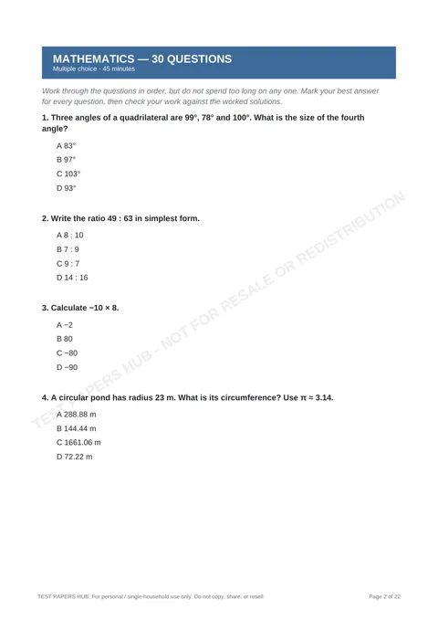 Questions preview