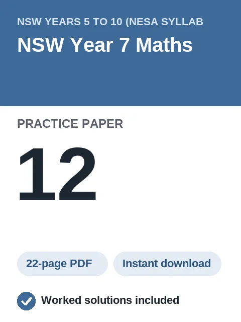 NSW Year 7 Maths Practice Paper 12