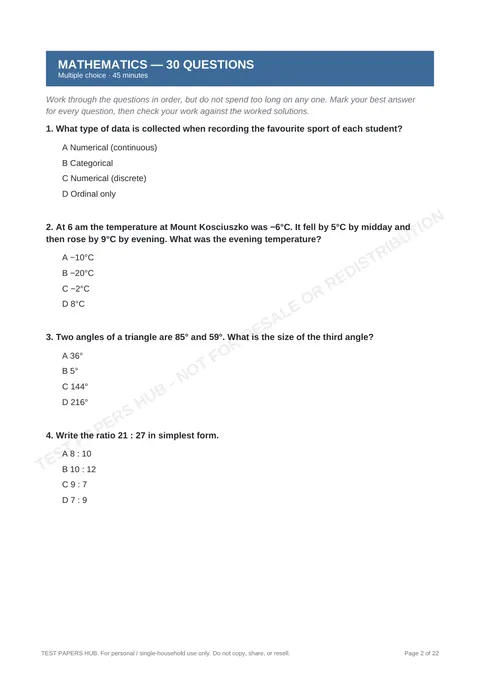Questions preview