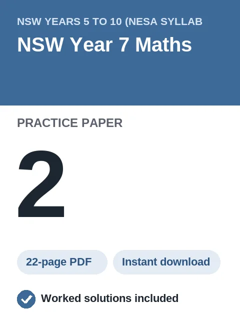 NSW Year 7 Maths Practice Paper 2