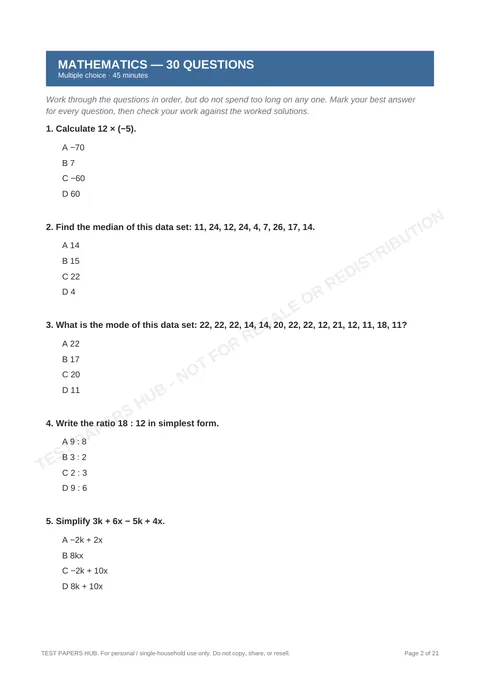 Questions preview