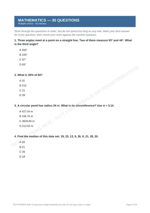 Questions preview