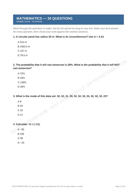 Questions preview