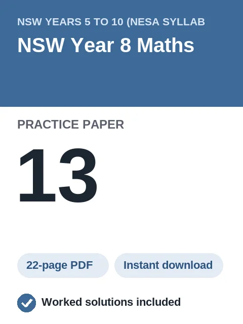 NSW Year 8 Maths Practice Paper 13